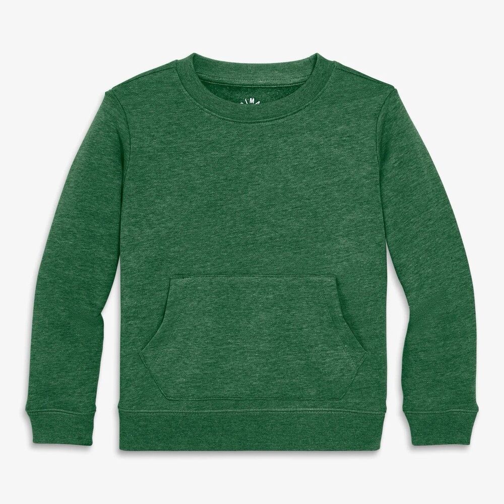 Primary Boys Green Pullover Sweatshirt Crew Neck Long Sleeve Size 4 Cotton Blend